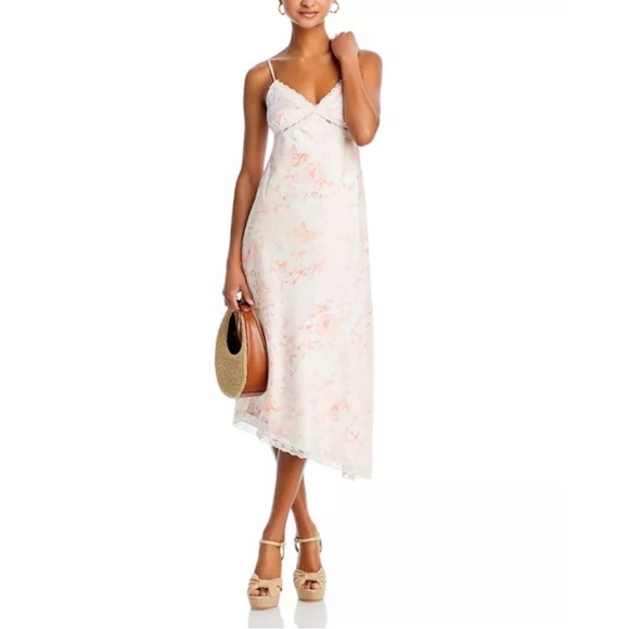 WAYF Mary Floral Lace Trim Slip Dress – Size L | NWT | MSRP $118 - Picture 1 of 9